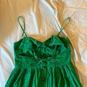 Kate Spade Desert Palm Tie Front Dress Green Sleeveless  US 14